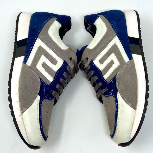 Mens Suede & Leather Sneakers Greca Design - Picture 11 of 16